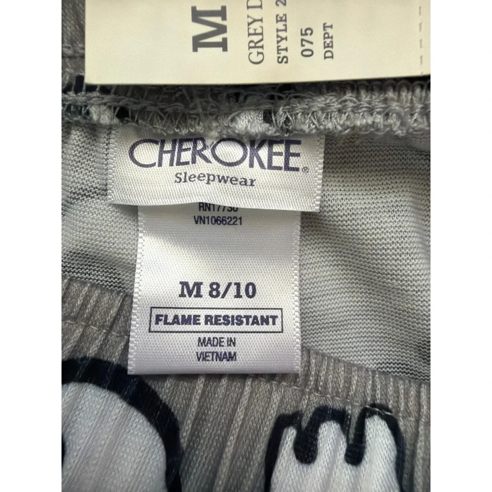 Cherokee Kids Grey Doodle Skull Pajama Pants Size M 8/10 Flame Resistant 291093
